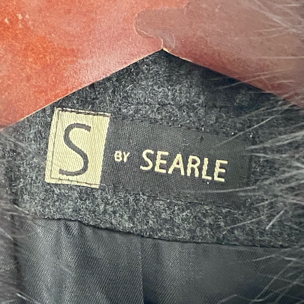 Searle Charcoal Pea Coat with Fur Collar - Picture 4 of 8